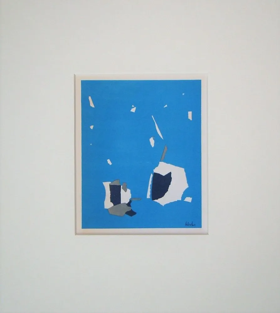 Lithograph De Stael - Composition fond bleu ciel