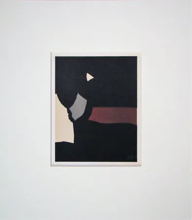 Lithograph De Stael - Composition fond noir