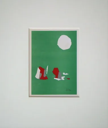 Lithograph De Stael - Composition fond vert