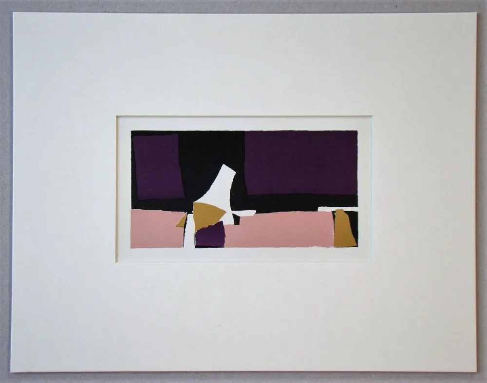 Lithograph De Stael - Composition Violette - 1952