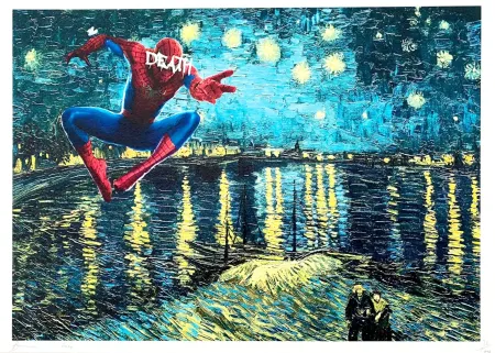 Numeric Print Death Nyc - Spiderman Starry Night