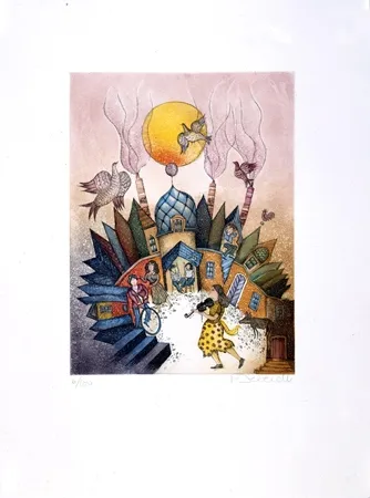 Etching And Aquatint Deberdt - Fontaines