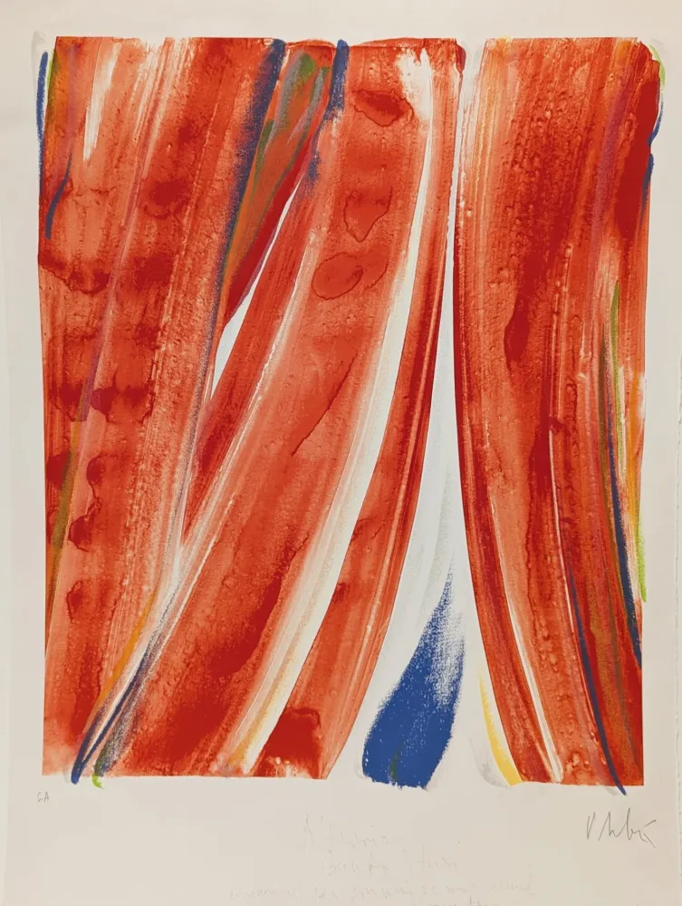 Lithograph Debré - Le Rideau rouge (Séguier) 