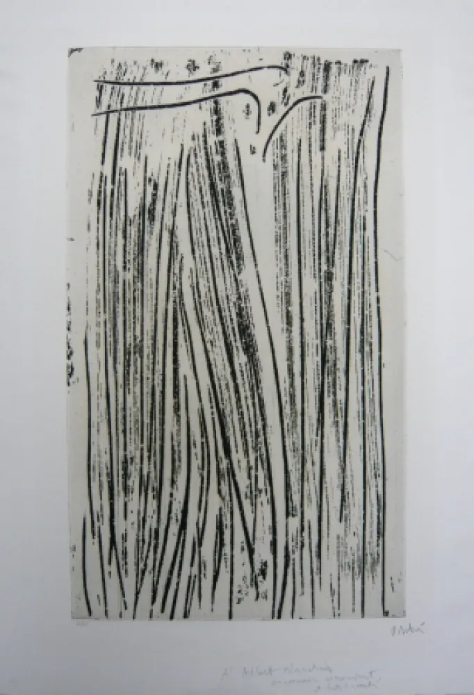 Etching And Aquatint Debré - Personnage signe