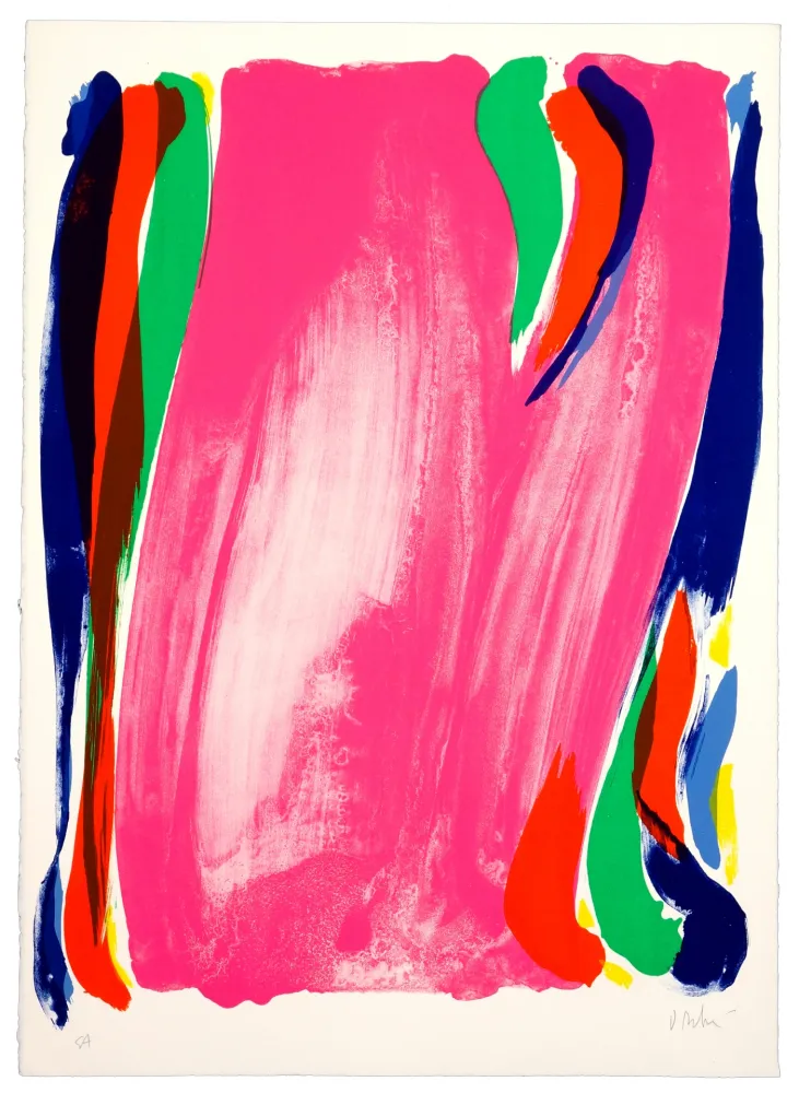 Lithograph Debré - Rose de l'Inde