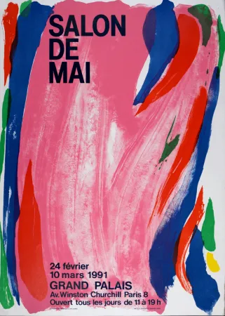 Lithograph Debré - Rose du Salon de Mai, 1991