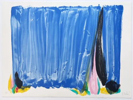 Lithograph Debré - Signe-Paysage Loire 