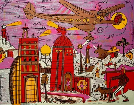 Lithograph Deforest - Story of Flight II