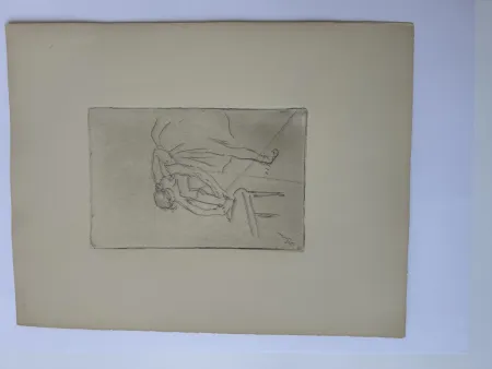 Engraving Degas - Danseuse mettant son chausson