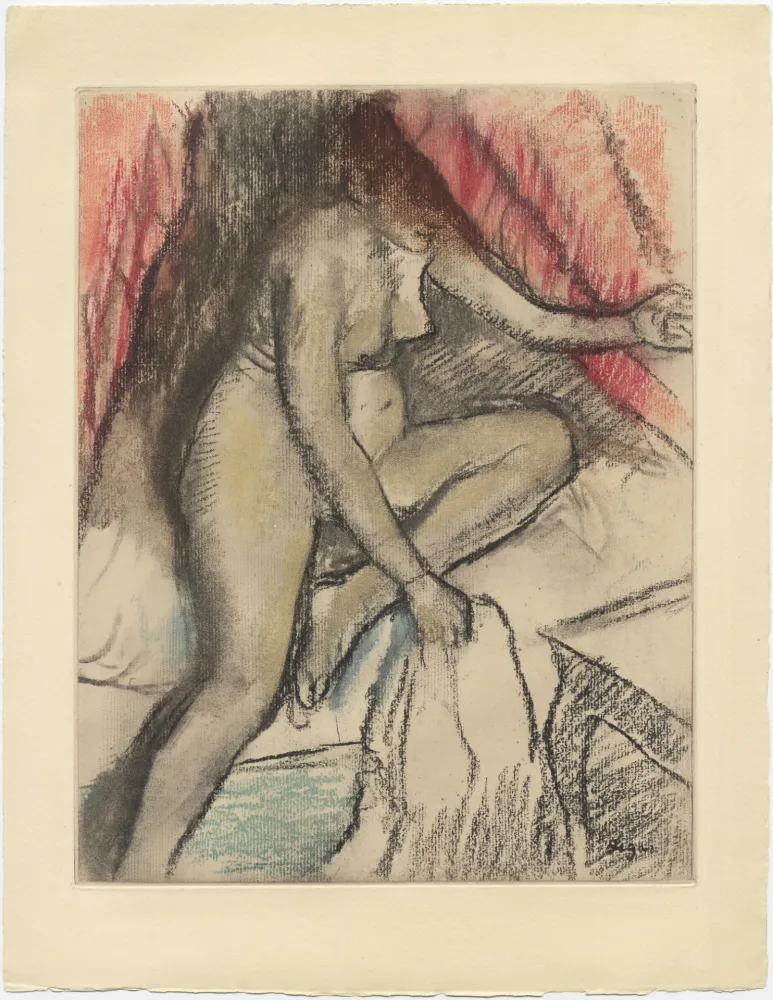 Etching And Aquatint Degas - Étude de nu (vers 1880)