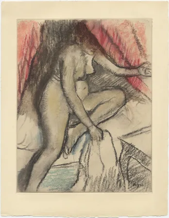 Etching And Aquatint Degas - Étude de nu (vers 1880)