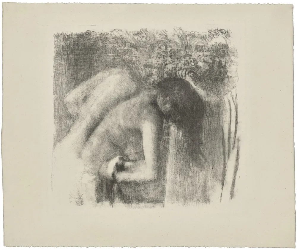 Lithograph Degas - La sortie du bain