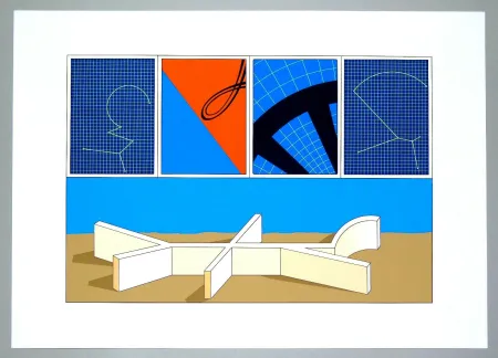 Lithograph Del Pezzo - Composizione