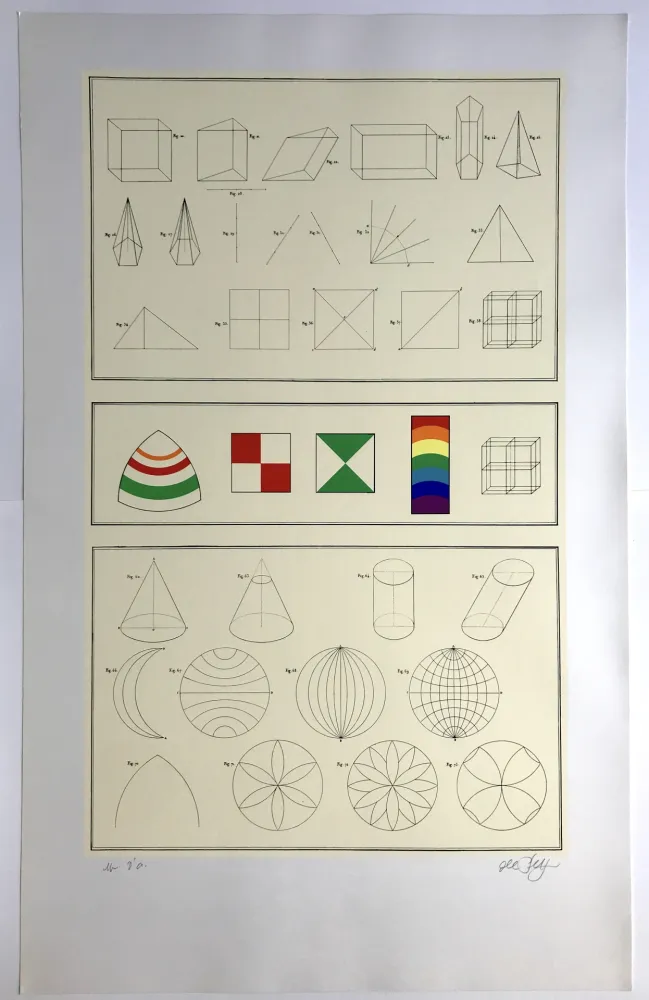 Screenprint Del Pezzo - Géométrie tridimensionnelle