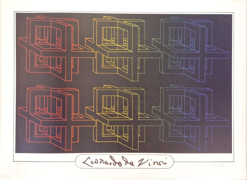 Lithograph Del Pezzo -  Leonardo da Vinci 