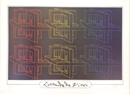 Lithograph Del Pezzo -  Leonardo da Vinci 