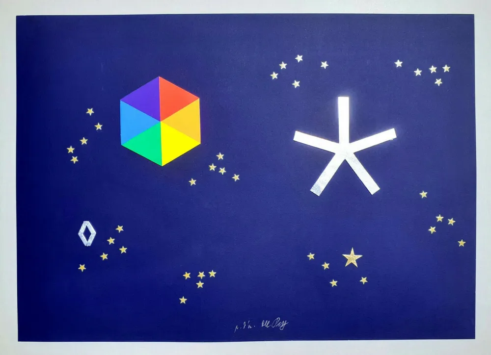 Screenprint Del Pezzo - L'universo di stelle