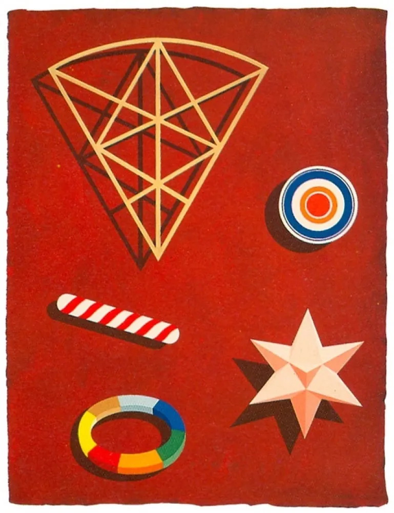 Screenprint Del Pezzo - Rosso pompeiano