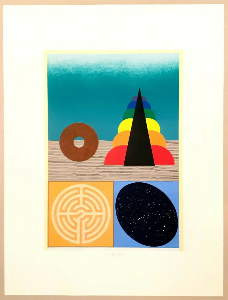 Screenprint Del Pezzo - Vino fallacia filo solvitur