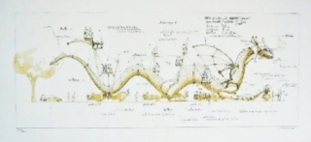 Lithograph Delarozière - Le Dragon