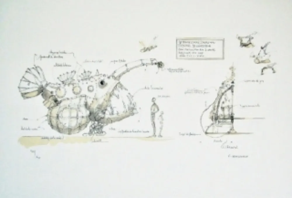 Lithograph Delarozière - Luminaire des grands fonds