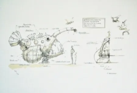 Lithograph Delarozière - Luminaire des grands fonds
