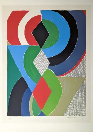 Lithograph Delaunay - Abstraction colorée 
