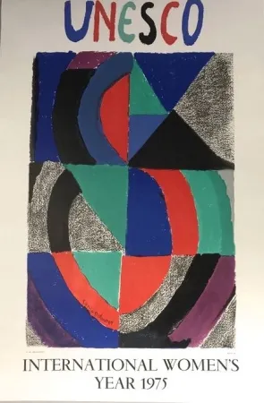 Lithograph Delaunay - Affiche Journée internationale de la femme 1975
