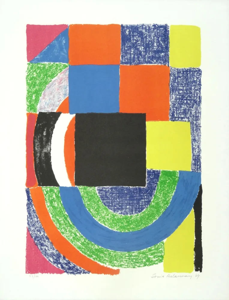 Lithograph Delaunay - Carreau noir