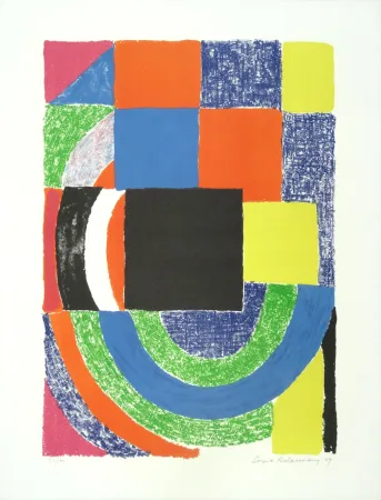 Lithograph Delaunay - Carreau noir