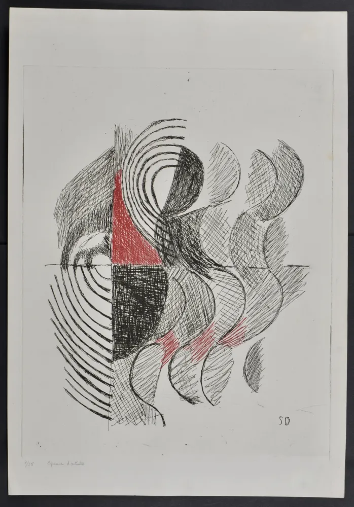 Engraving Delaunay - Composition, 1965