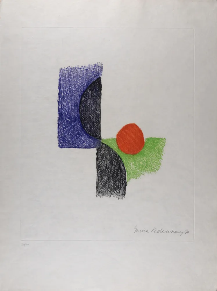 Engraving Delaunay - Composition, 1970 - Hand-signed