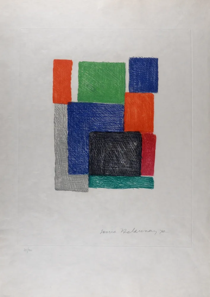 Engraving Delaunay - Composition, 1970 - Hand-signed