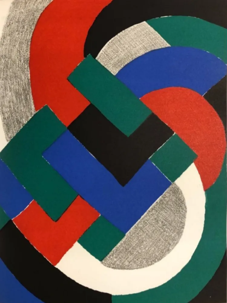 Lithograph Delaunay - Composition géométrique