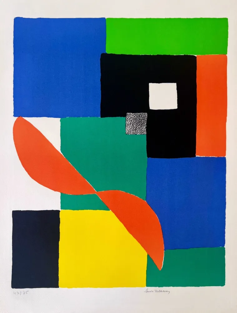 Lithograph Delaunay - Hélice Rouge 