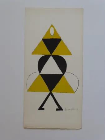 Lithograph Delaunay - Projet de costume 