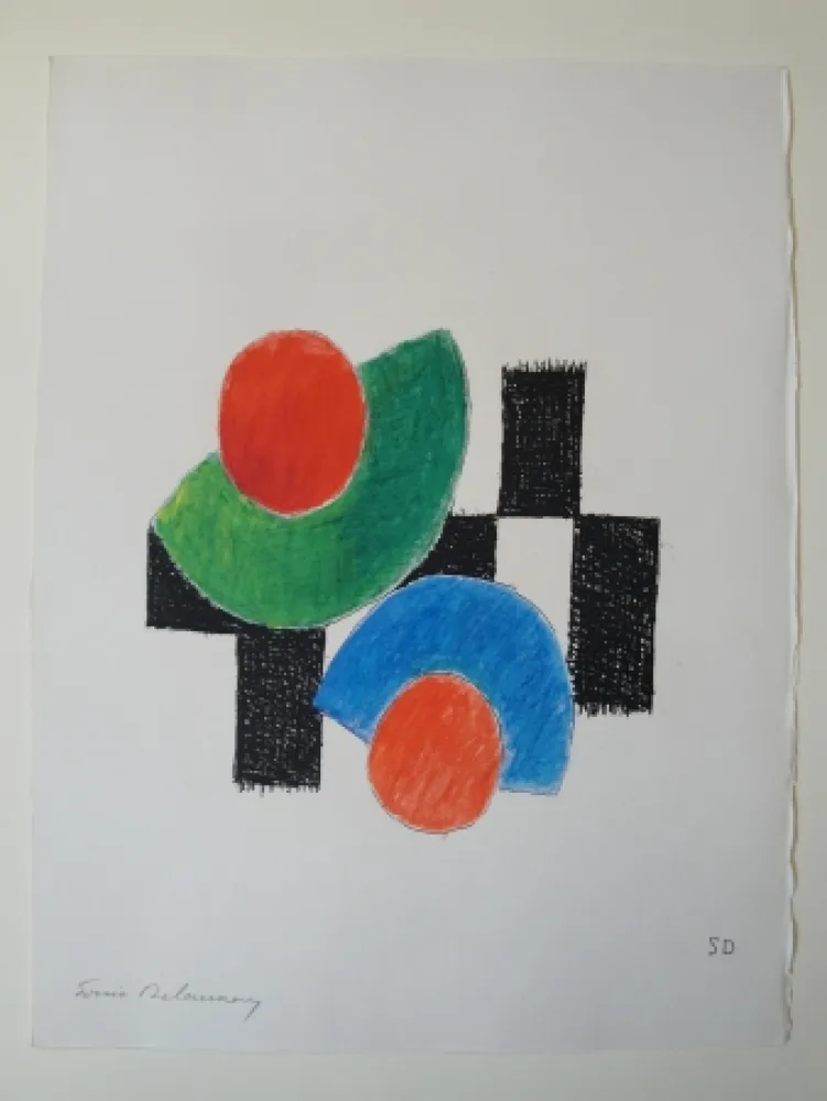 Aquatint Delaunay - TZARA, Tristan. Juste présent. Eaux-fortes de Sonia Delaunay