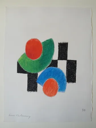 Aquatint Delaunay - TZARA, Tristan. Juste présent. Eaux-fortes de Sonia Delaunay