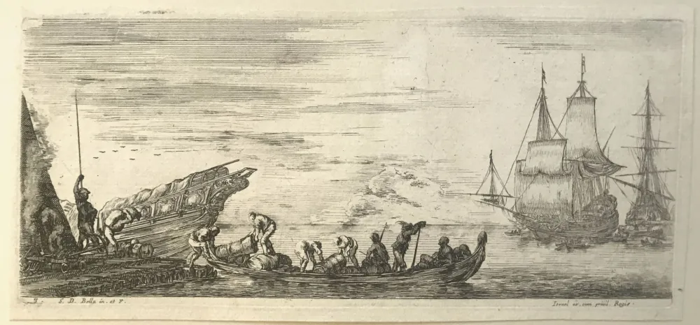 Drypoint Della Bella - Sea landscape