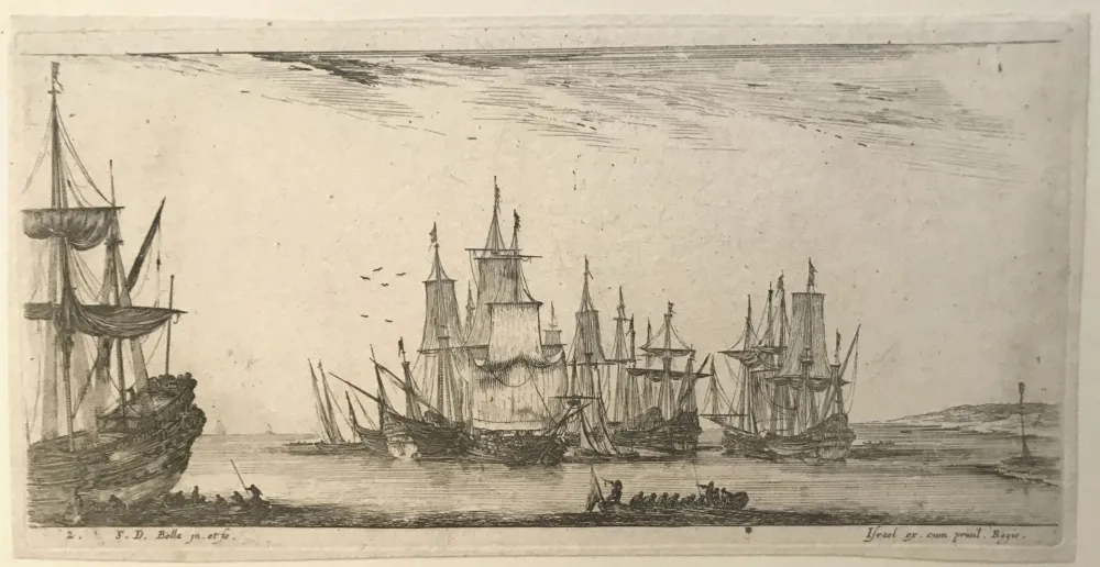 Drypoint Della Bella - Sea landscape