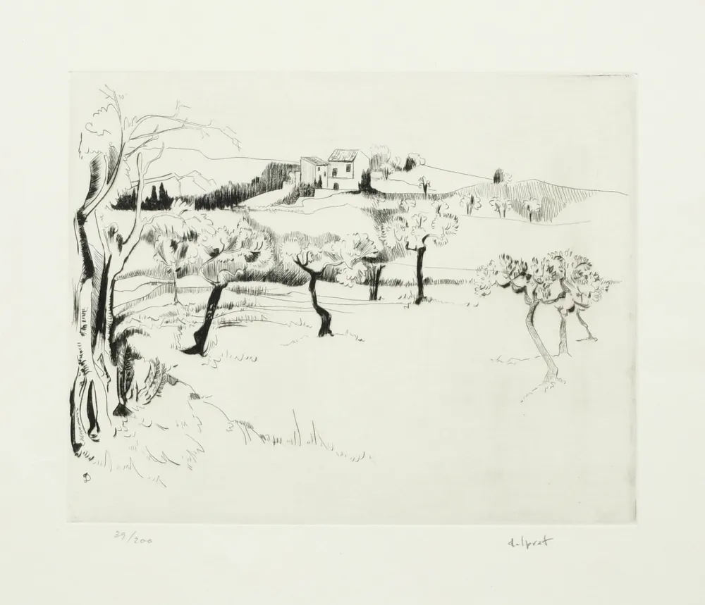 Engraving Delprat - Paysage