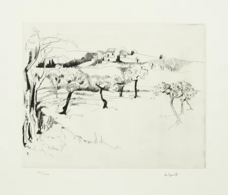 Engraving Delprat - Paysage