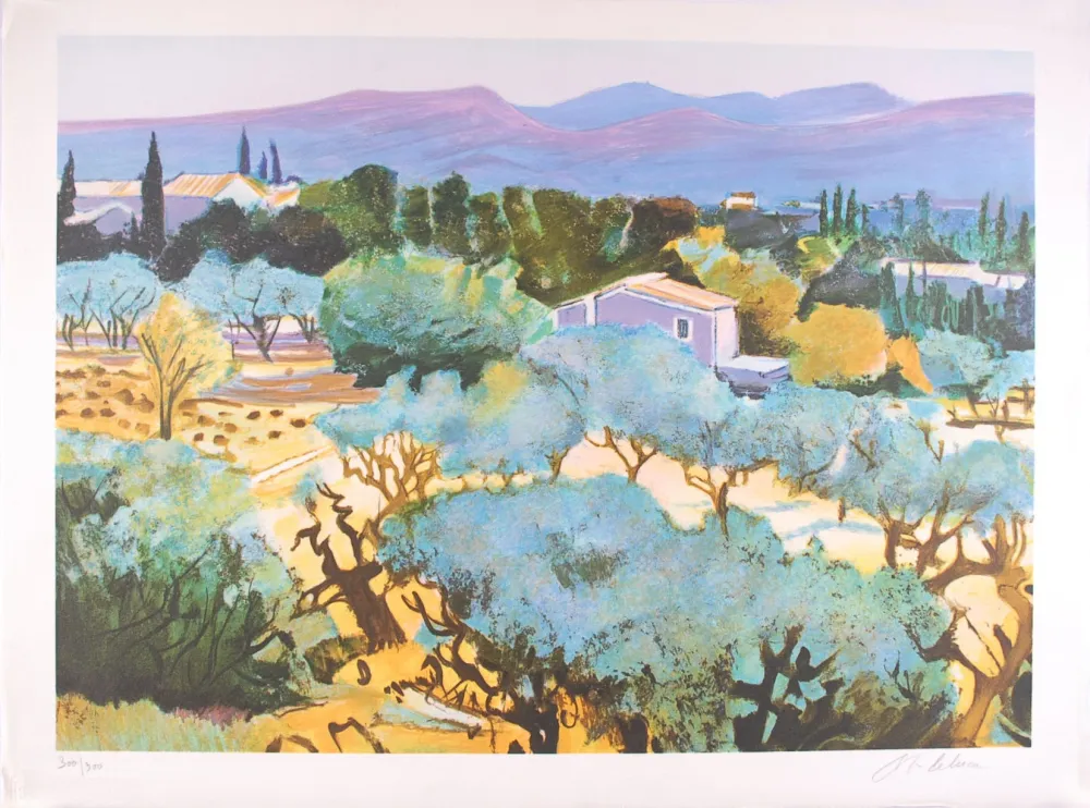 Lithograph Deluca - Alpilles