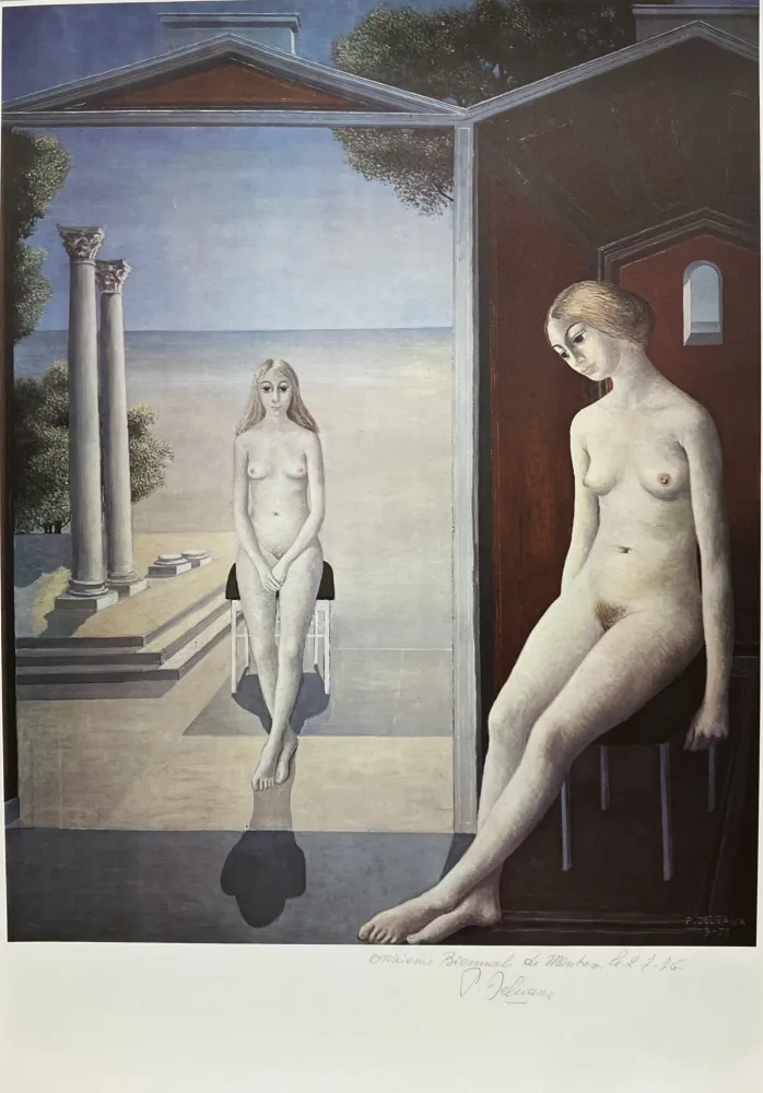 Lithograph Delvaux - Au Bord de la Mer