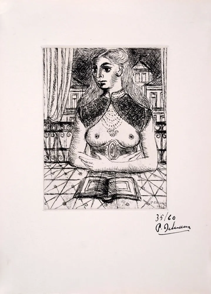 Engraving Delvaux - Buste de Femme III