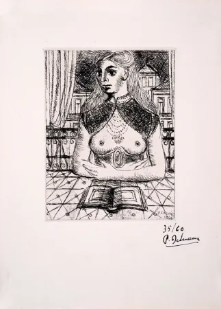 Engraving Delvaux - Buste de Femme III