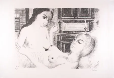 Lithograph Delvaux - Le Sommeil