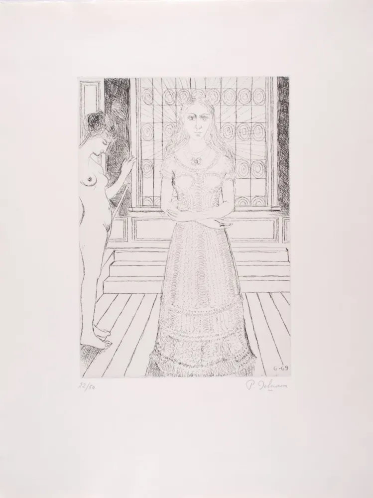 Engraving Delvaux - Vitrail