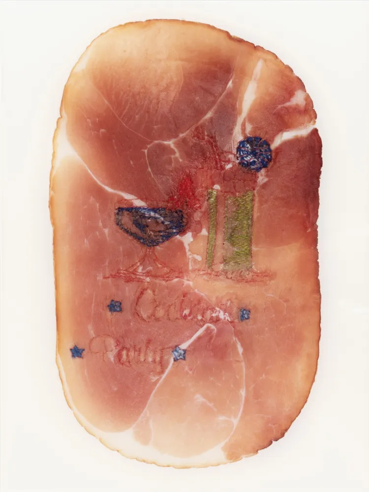 Photography Delvoye - Untitled (Photograph of Embroidered Ham)