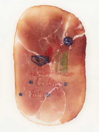 Photography Delvoye - Untitled (Photograph of Embroidered Ham)